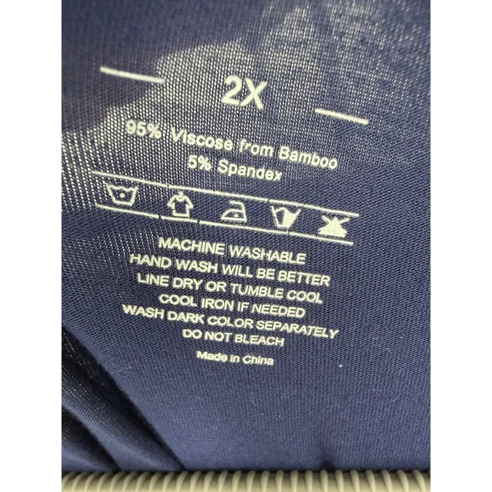 Pajama Set Women 2X Navy Blue 3pc Soft Stretchy Loungewear Comfy Casual Minimal